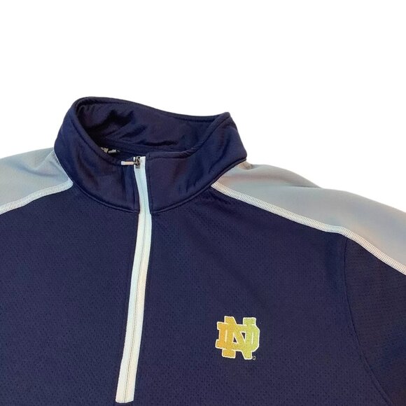 Under Armour Notre Dame Fighting Irish 1/4 Zip Blue Mock-Neck Mens Size M - Picture 6 of 10
